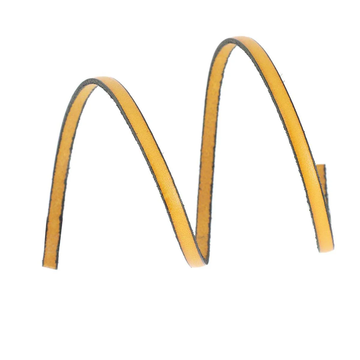 Lacet en cuir plat 5mm tranches noires - Les 10 cm - Image 21