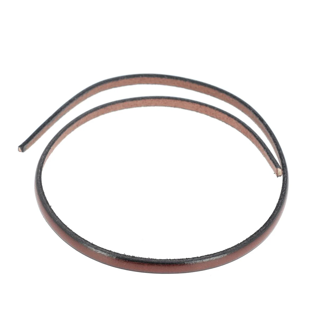 Lacet en cuir plat 5mm tranches noires - Les 10 cm - Image 25