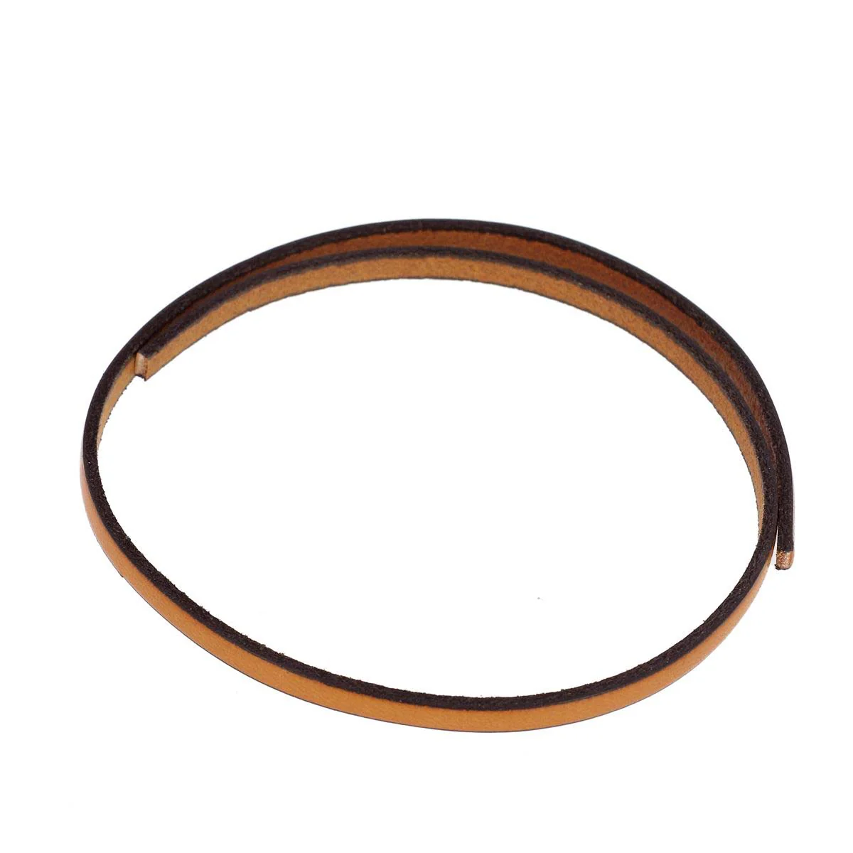 Lacet en cuir plat 5mm tranches noires - Les 10 cm - Image 28