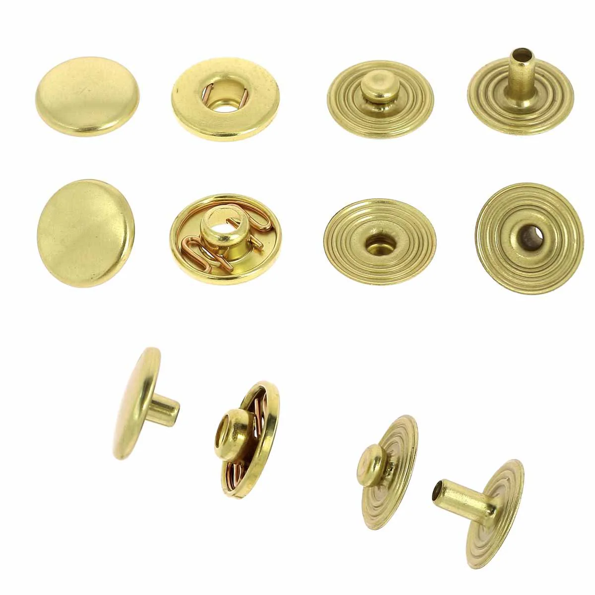 Lot de boutons pression en laiton - Diamètre 12mm - Image 5