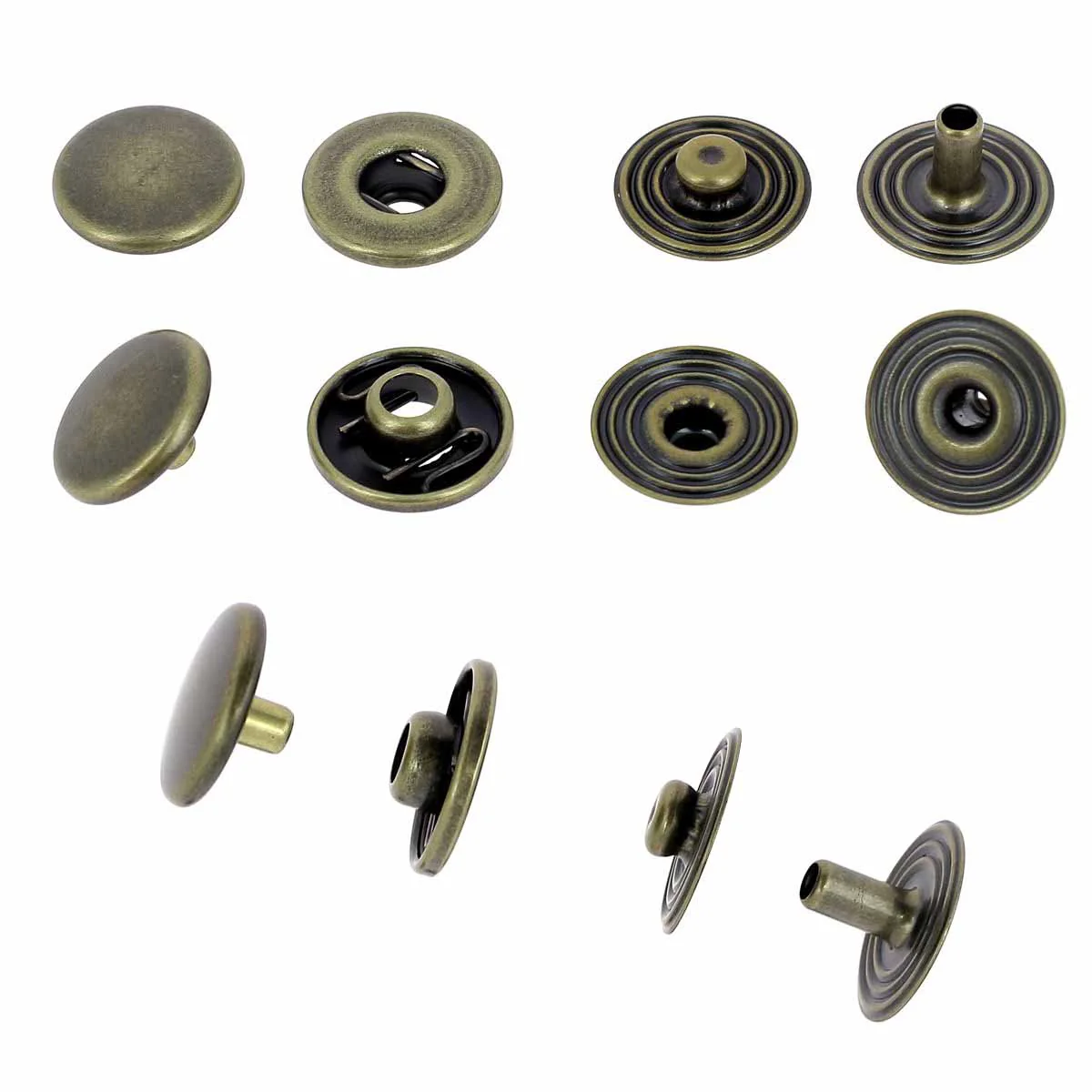 Lot de boutons pression en laiton - Diamètre 12mm - Image 7