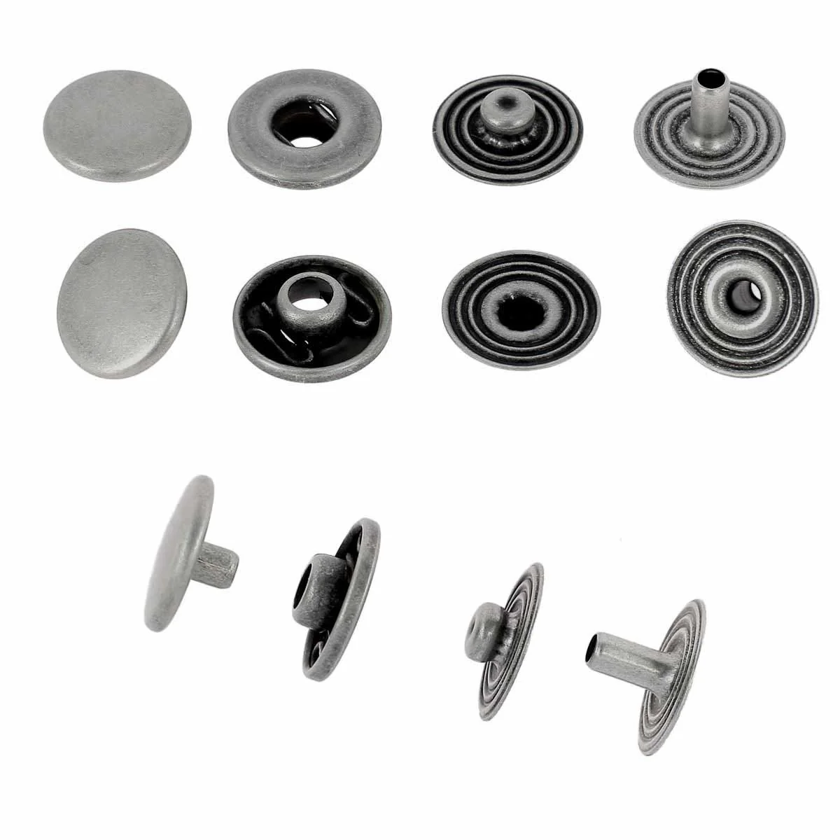 Lot de boutons pression en laiton - Diamètre 12mm - Image 9