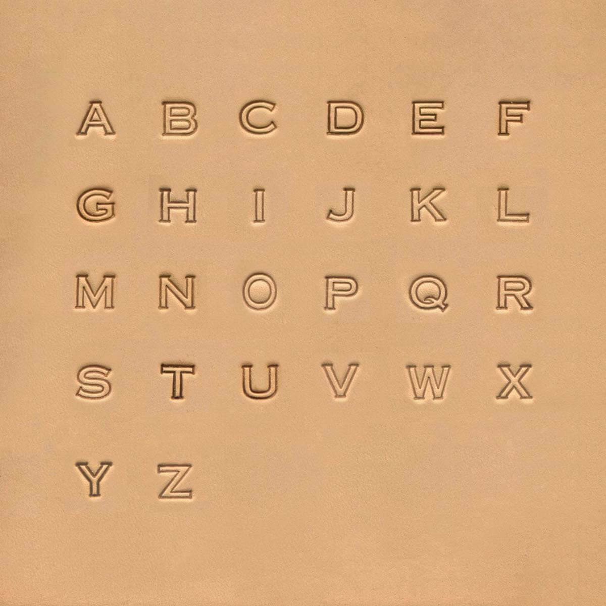 Jeu des 26 lettres de l'alphabet à frapper - Lettres évidées - 0,63 cm - 4909-00