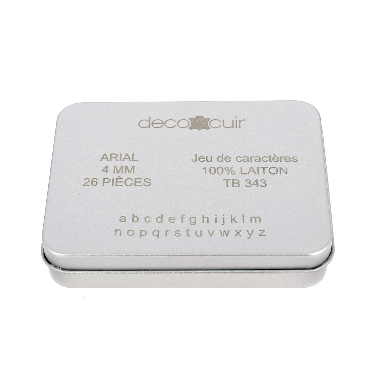 Lot de 26 lettres minuscules en laiton Arial taille 4mm - Deco Cuir - Image 3