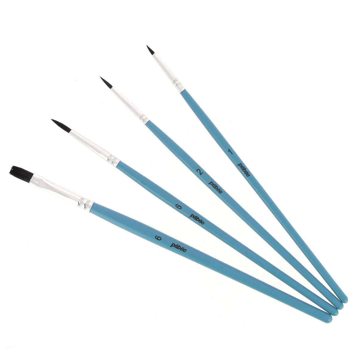 Set de 4 pinceaux aquarelle imitation petit-gris - Ronds et Plats - Pébéo