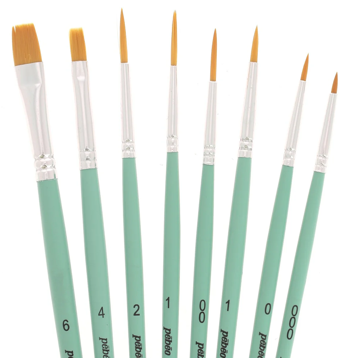 Set de 8 pinceaux acrylique polyamide doré - Assortiment - Pébéo - Image 3