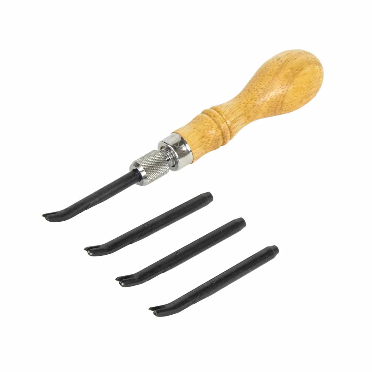 Lot de 4 abat-carres courbés avec manche en bois - Ivan 8077-50