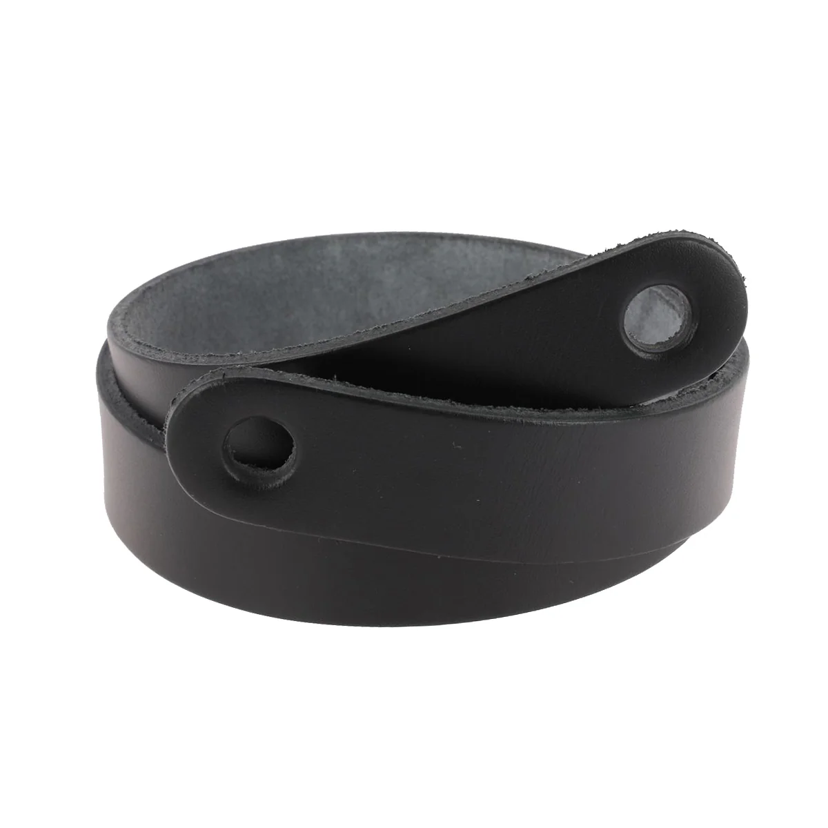 Anse en cuir avec trous diamètre 10mm - Largeur 25mm - Longueur 75cm - NOIR - Image 3