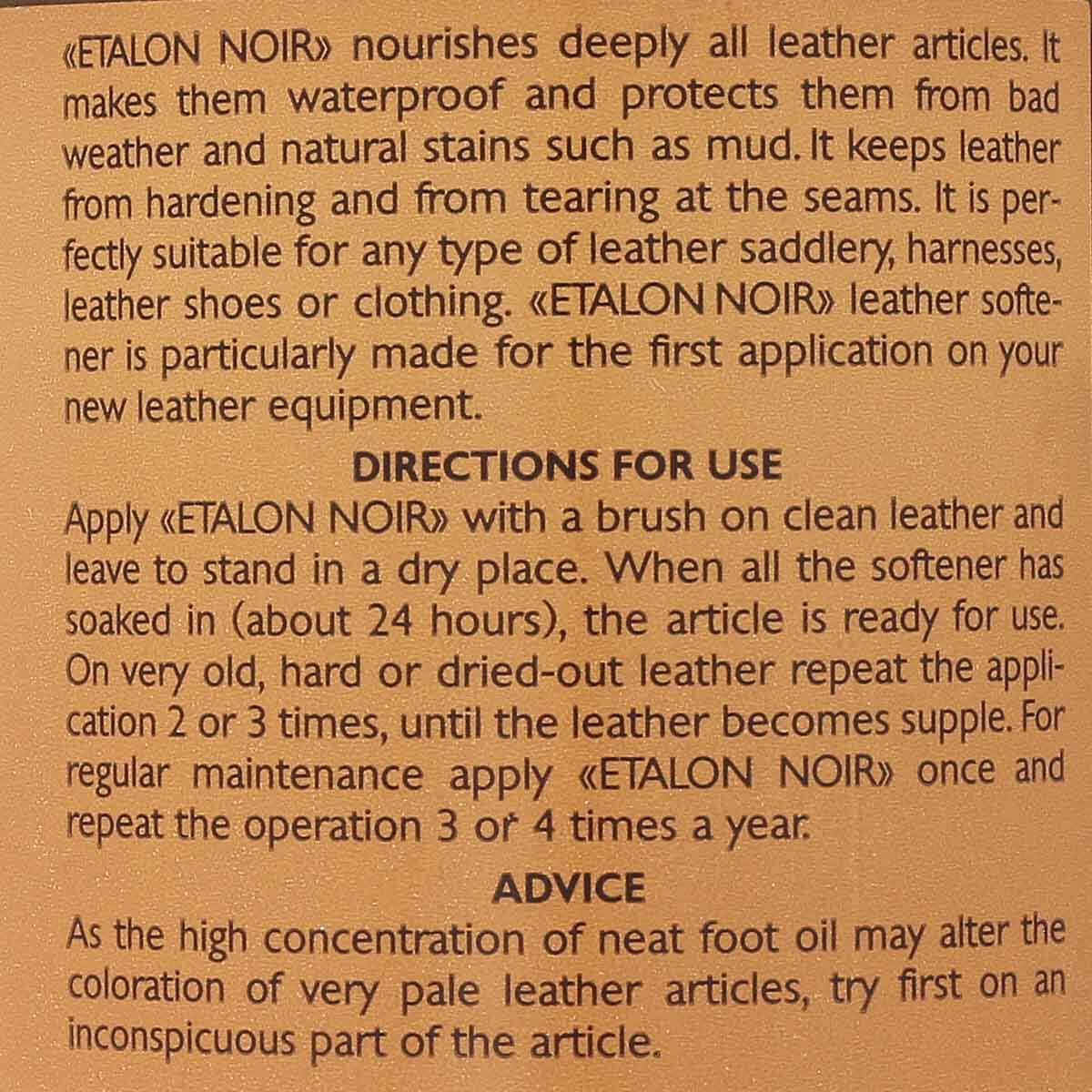 Assouplissant à l'huile de pied de boeuf pour cuir - Etalon Noir Saphir - Image 3