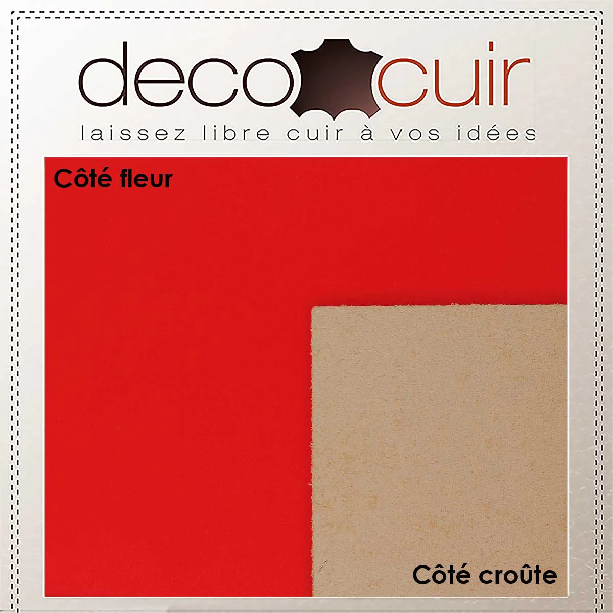 Bande de cuir VVN TANAO - ROUGE - Ép 1,5mm - Image 3