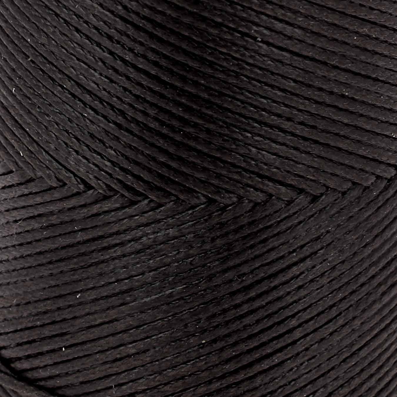 Bobine de 100m de fil polyester tressé et ciré - Diam 0,6mm - ÉBÈNE - Image 2