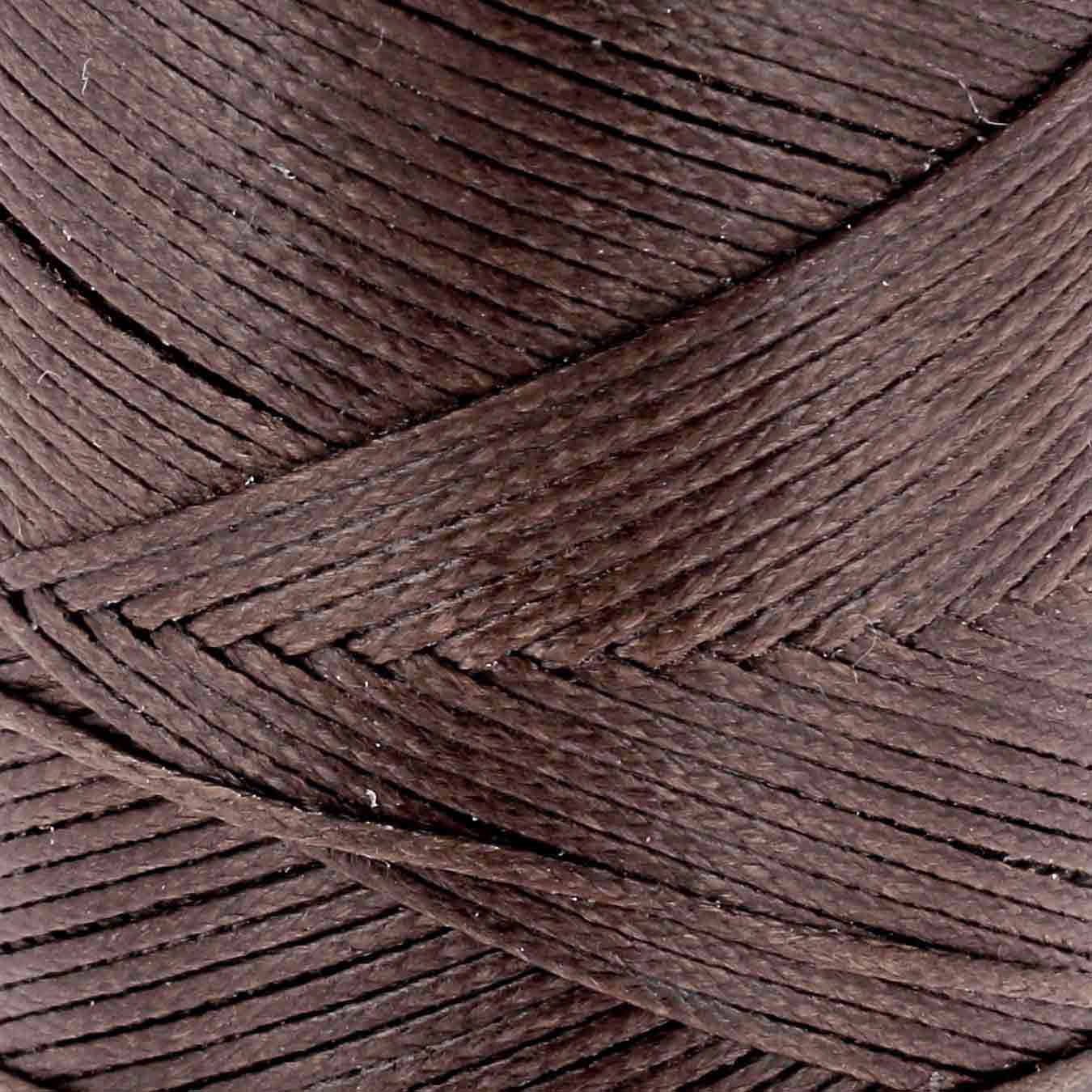 Bobine de 100m de fil polyester tressé et ciré - Diam 0,6mm - MARRON - Image 2