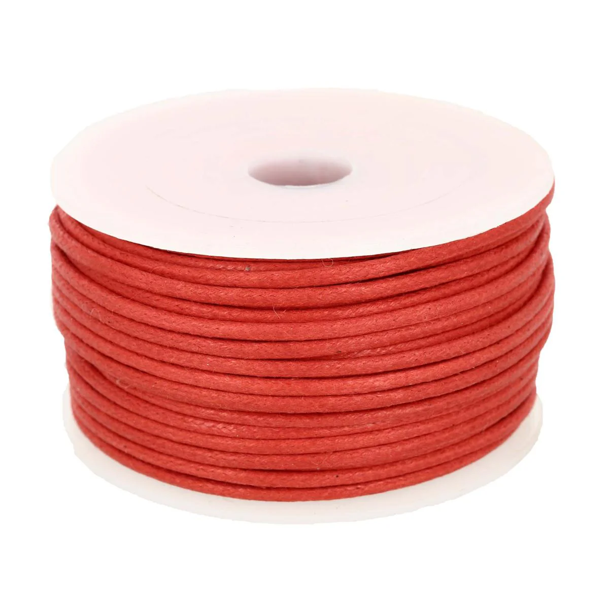Bobine de 25m de cordon en coton tressé ciré - ROUGE - Image 3