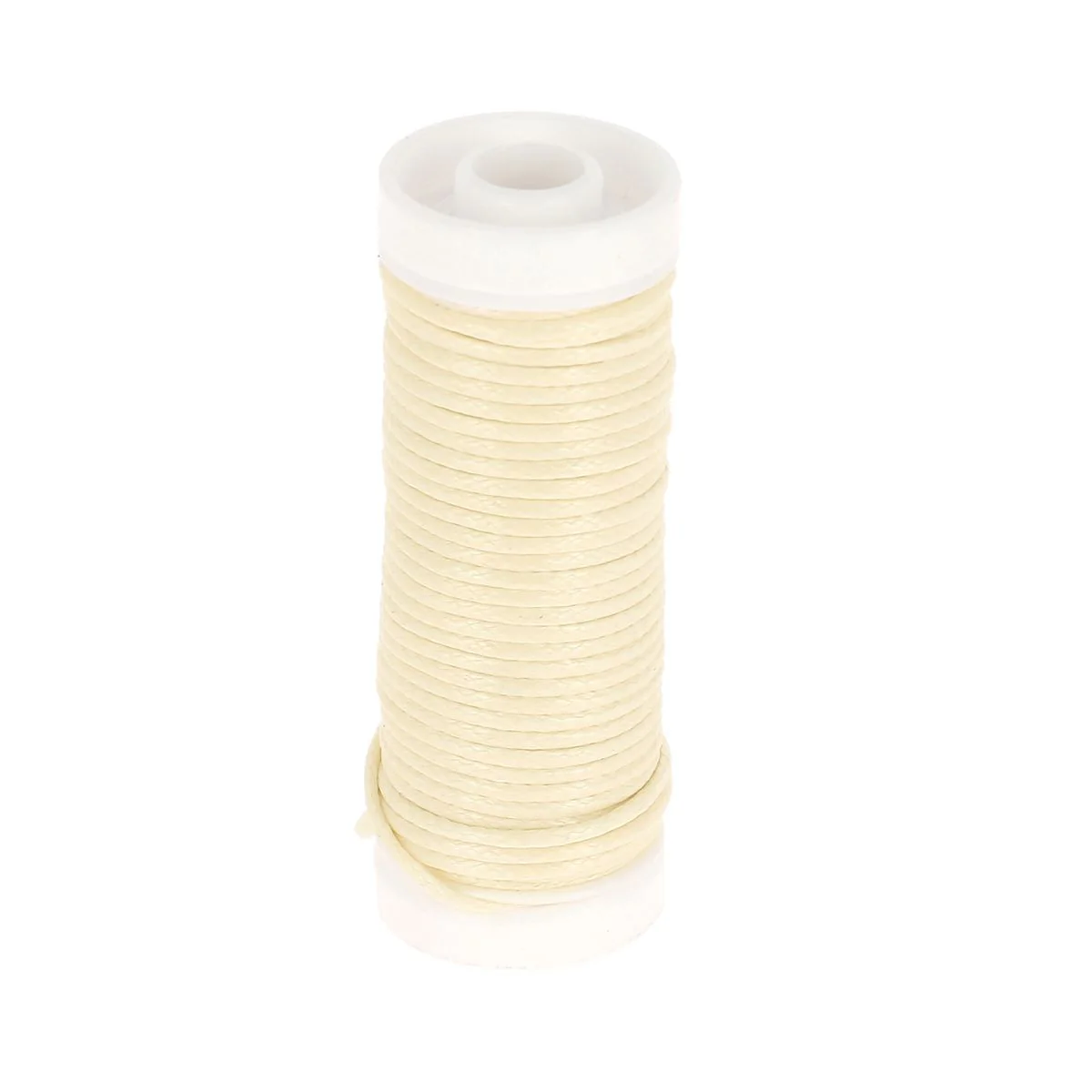 Bobine de 5m de coton ciré rond - Diamètre 1mm - CRÈME 68015