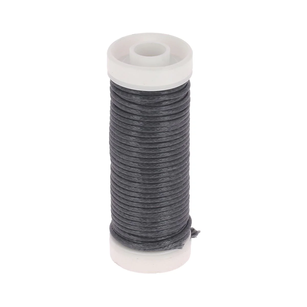 Bobine de 5m de coton ciré rond - Diamètre 1mm - GRIS FONCÉ 68018