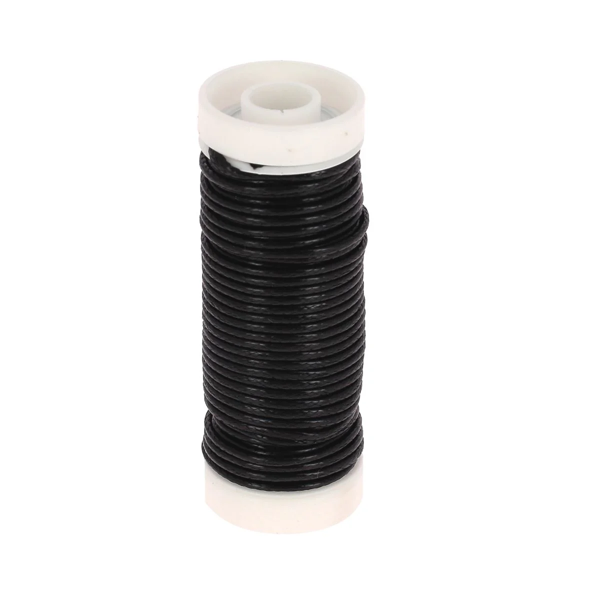 Bobine de 5m de coton ciré rond - Diamètre 1mm - NOIR 68014