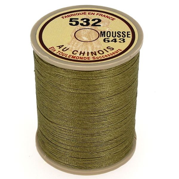Bobine de 250m de fil de lin AU CHINOIS câblé glacé - 532 Mousse 643