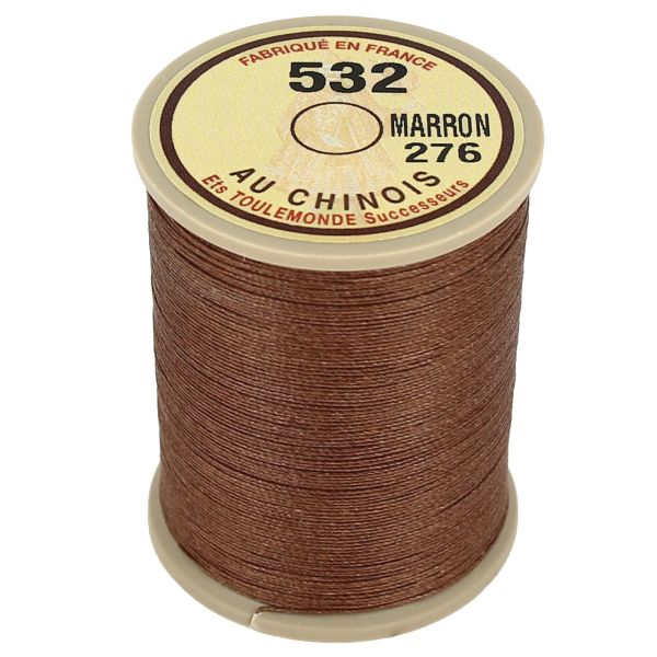 Bobine de 250m de fil de lin AU CHINOIS câblé glacé - 532 Marron clair 276