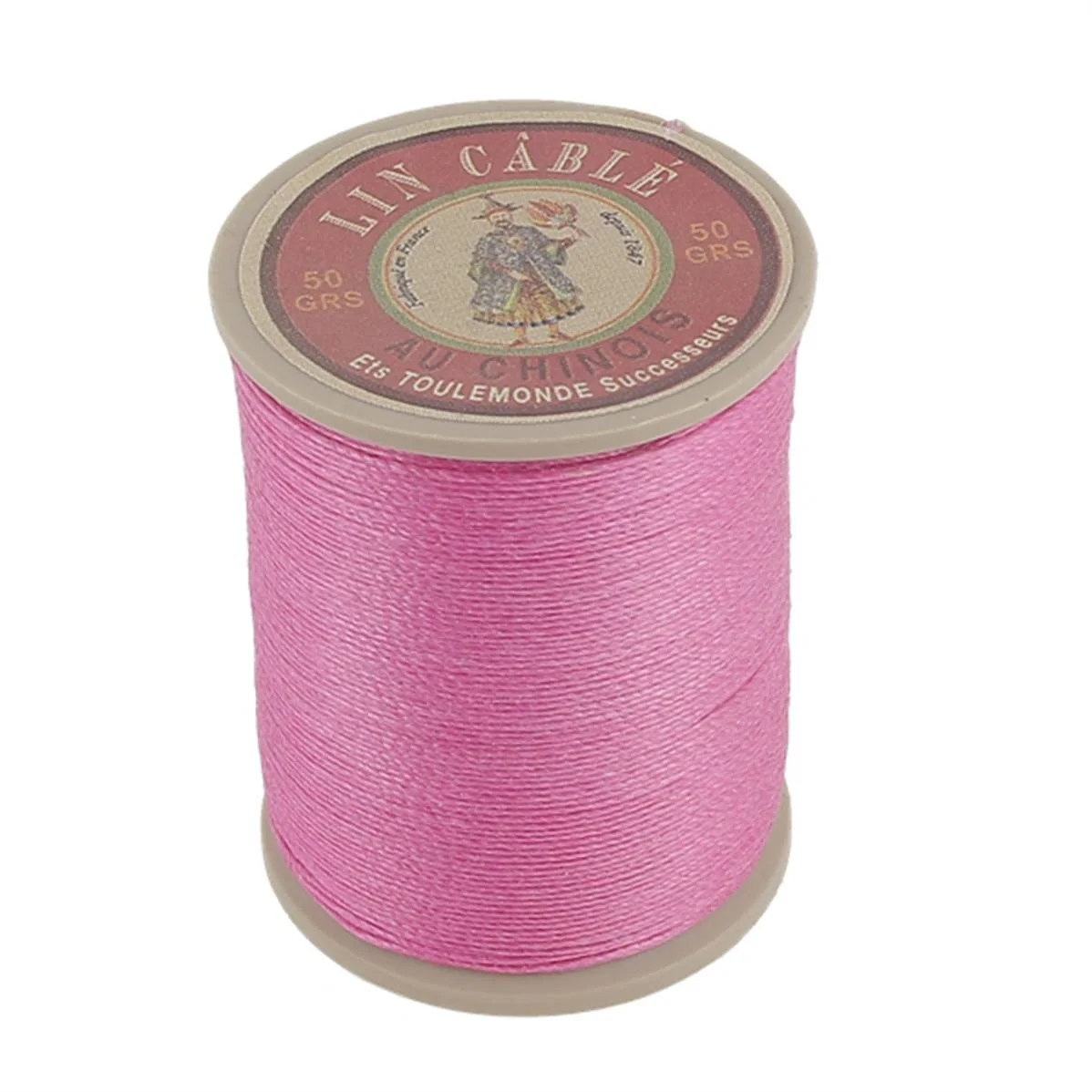 Bobine de 250m de fil de lin AU CHINOIS câblé glacé - 532 Pivoine 125