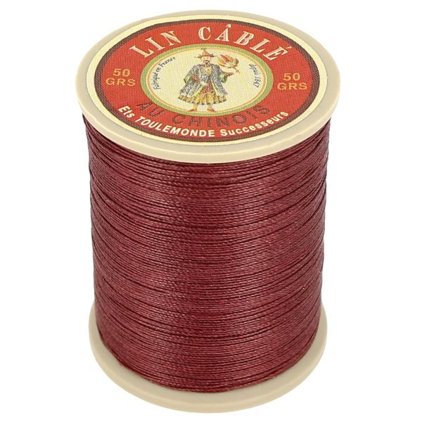 Bobine de 285m de fil de lin AU CHINOIS câblé glacé - 632 Brique 425