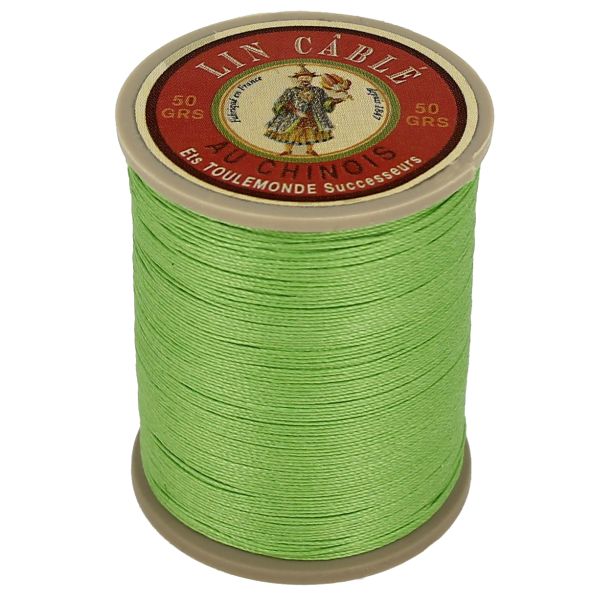 Bobine de 285m de fil de lin AU CHINOIS câblé glacé - 632 Vert clair 455