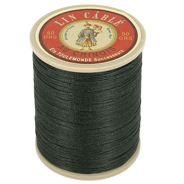 Bobine de 285m de fil de lin AU CHINOIS câblé glacé - 632 Vert sapin 494