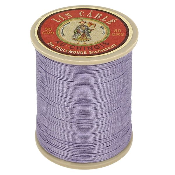 Bobine de 285m de fil de lin AU CHINOIS câblé glacé - 632 Mauve 497