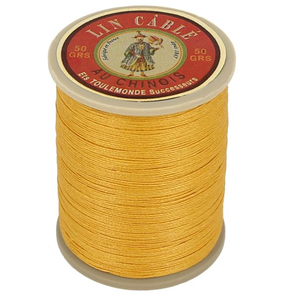 Bobine de 285m de fil de lin AU CHINOIS câblé glacé - 632 Jaune 508