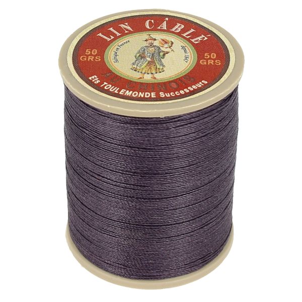 Bobine de 285m de fil de lin AU CHINOIS câblé glacé - 632 Aubergine 346