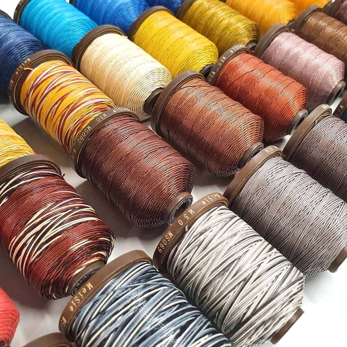 Bobine de 90m de fil de lin ciré MeiSi super fine M40 - 0,45 mm - GRIS - MS035 - Image 2