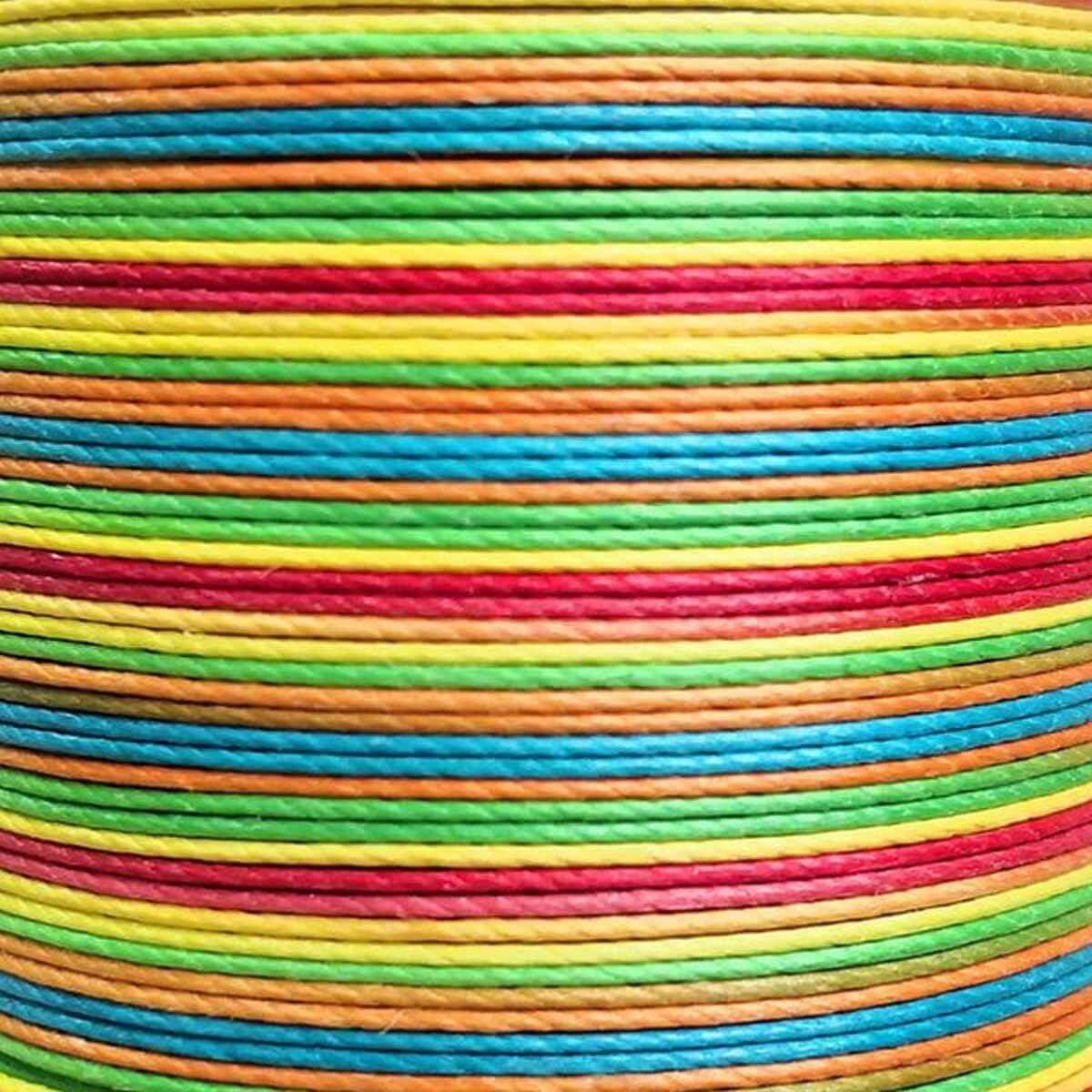 Bobine de 80m de fil de lin ciré MeiSi super fine M50 - 0,55 mm - MULTICOLOR - MS037