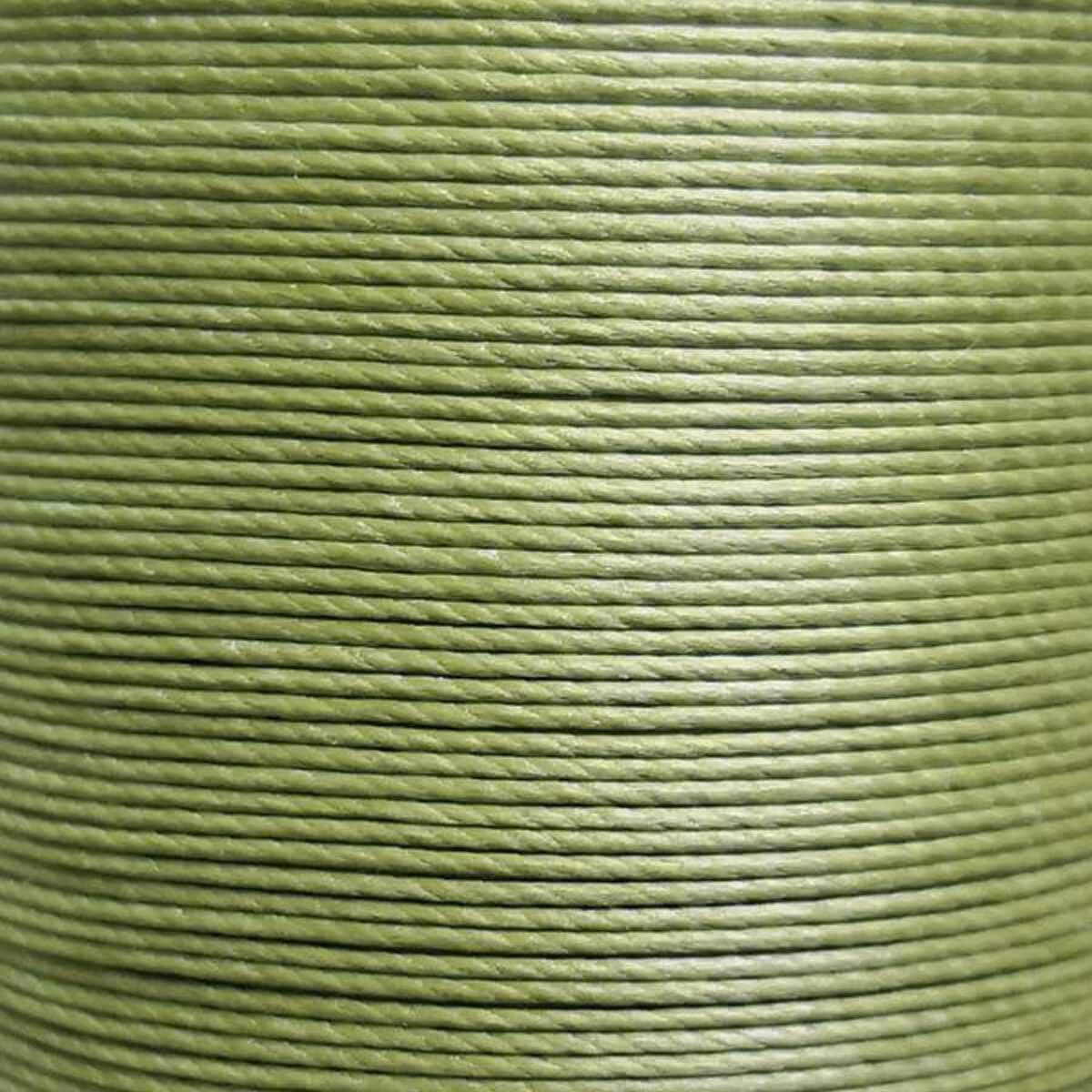 Bobine de 80m de fil de lin ciré MeiSi super fine M50 - 0,55 mm - VERT OLIVE - MS039