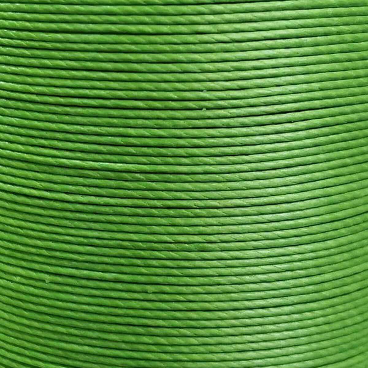 Bobine de 80m de fil de lin ciré MeiSi super fine M50 - 0,55 mm - VERT PELOUSE - MS027