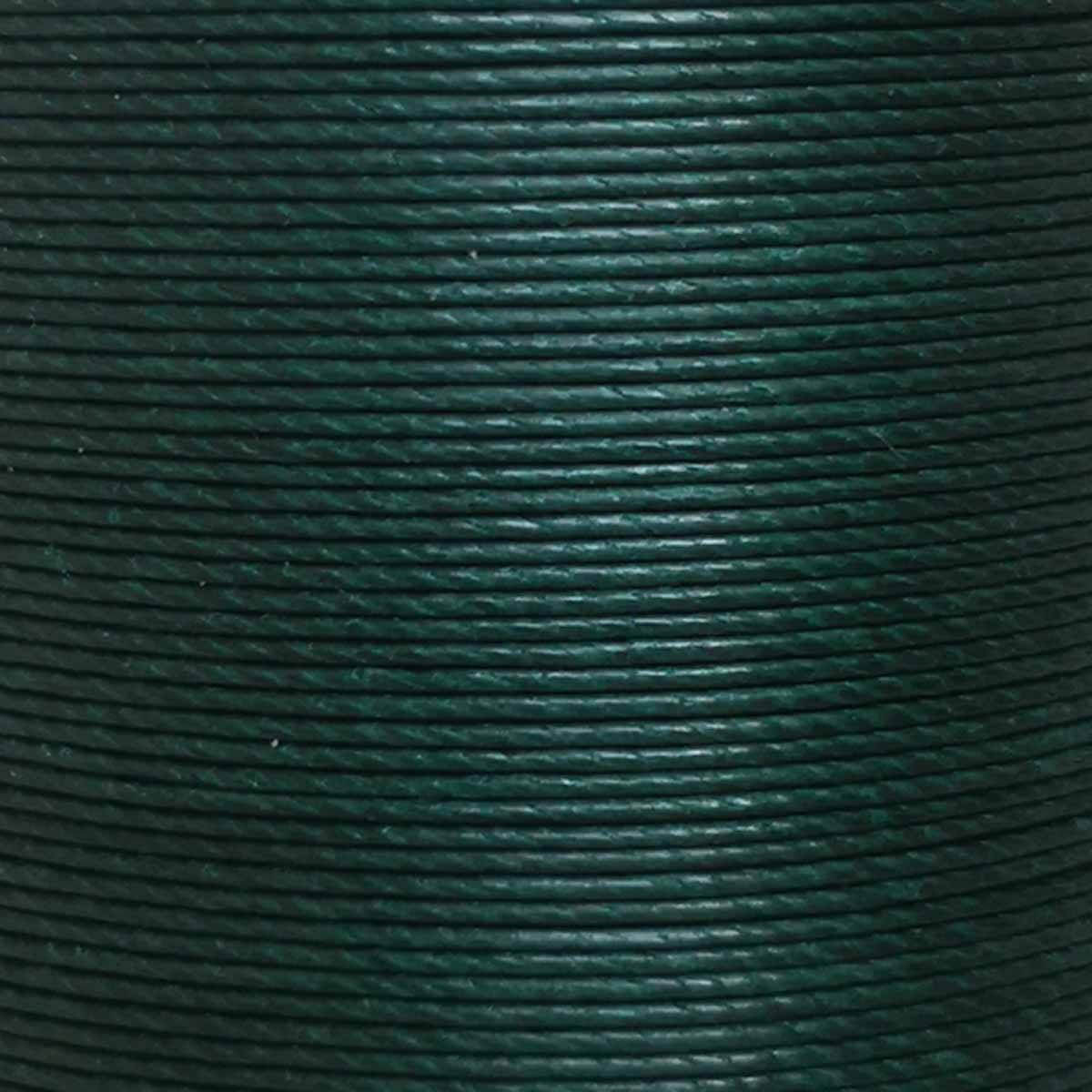 Bobine de 80m de fil de lin ciré MeiSi super fine M50 - 0,55 mm - VERT PROFOND - MS077