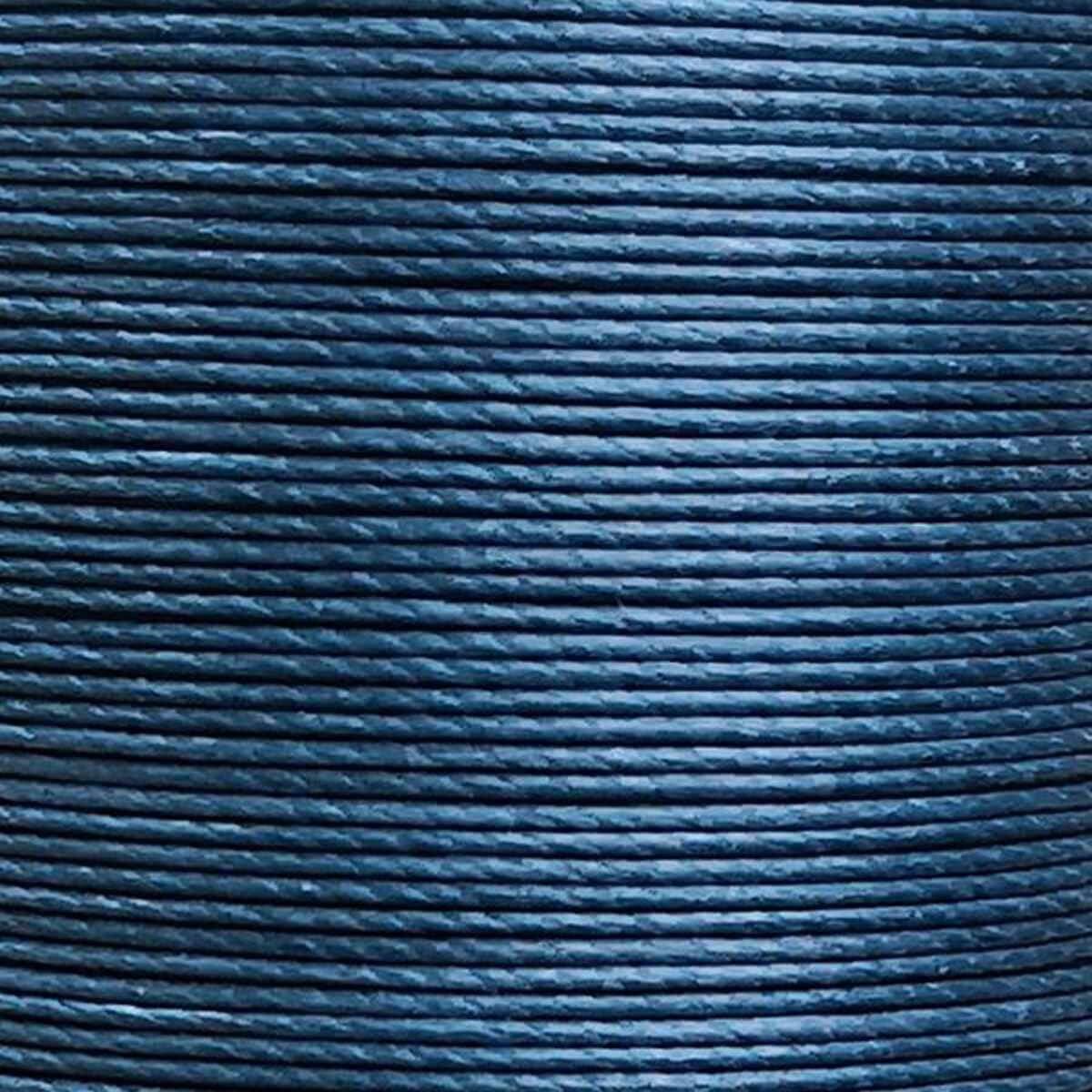 Bobine de 50m de fil de lin ciré MeiSi super fine M60 - 0,65 mm - BLEU CANARD - MS020
