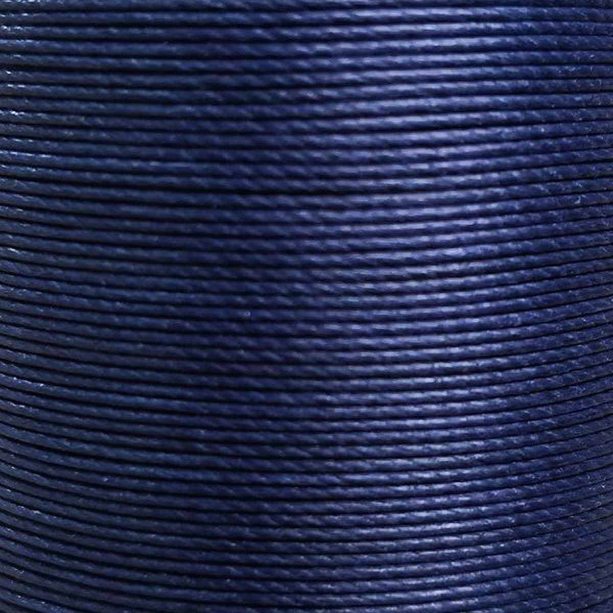 Bobine de 50m de fil de lin ciré MeiSi super fine M60 - 0,65 mm - BLEU MARINE - MS019