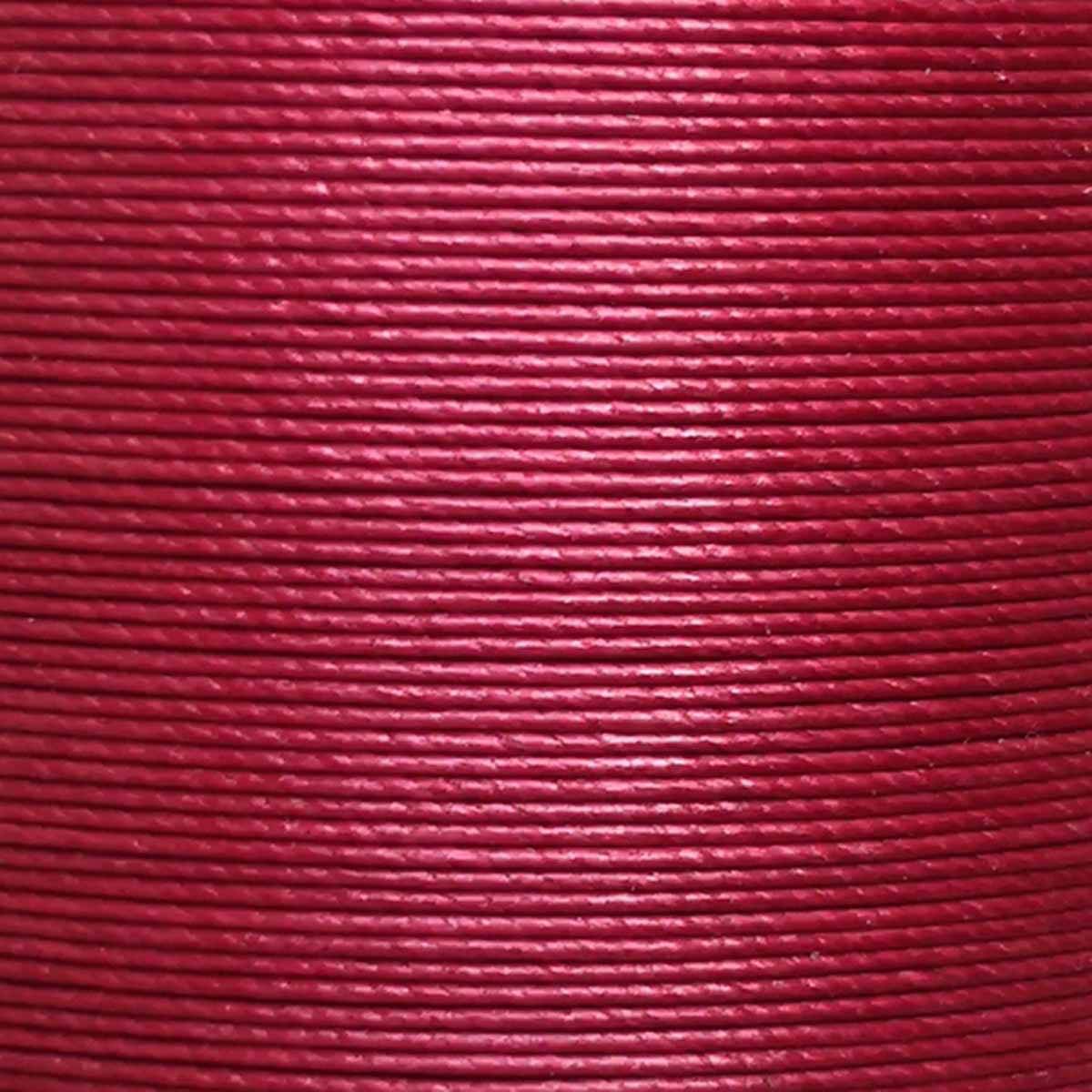 Bobine de 50m de fil de lin ciré MeiSi super fine M60 - 0,65 mm - ROUGE FONCÉ - MS085