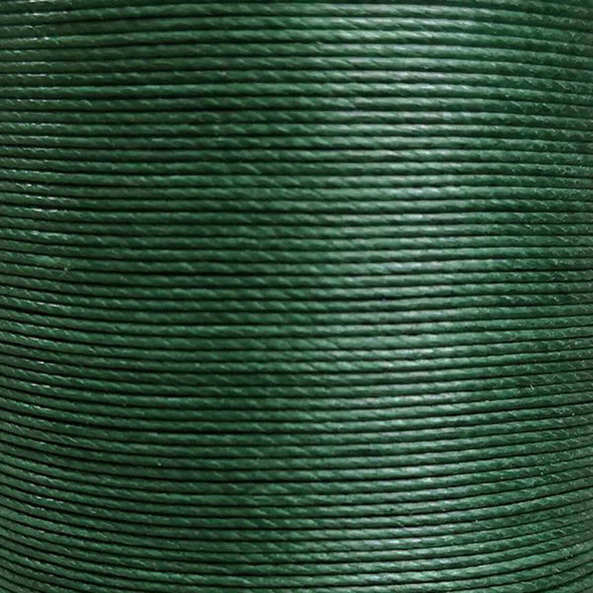 Bobine de 50m de fil de lin ciré MeiSi super fine M60 - 0,65 mm - VERT FONCÉ - MS026