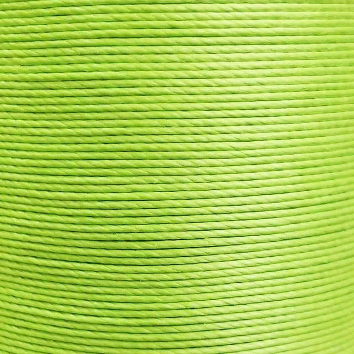 Bobine de 50m de fil de lin ciré MeiSi super fine M60 - 0,65 mm - VERT POMME - MS028