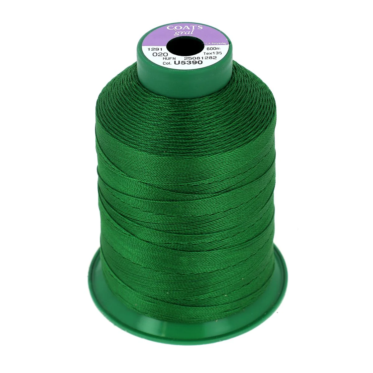 Bobine de fil polyester GRAL N°20 - 600m Vert Moyen U5390