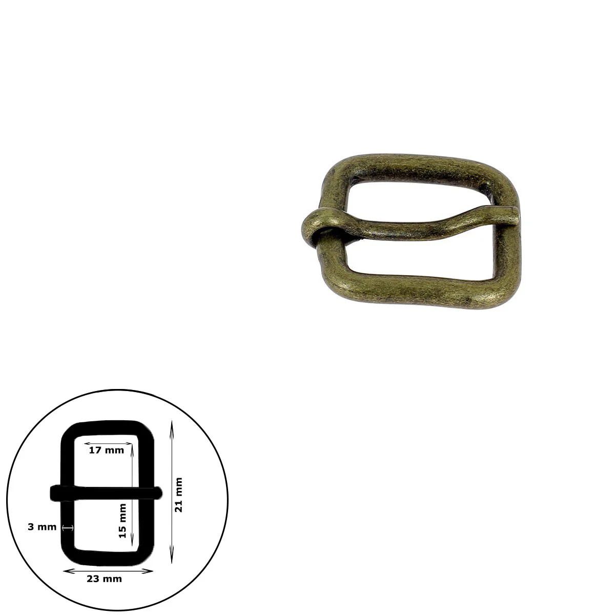 Boucle de ceinture en fil rond ABY