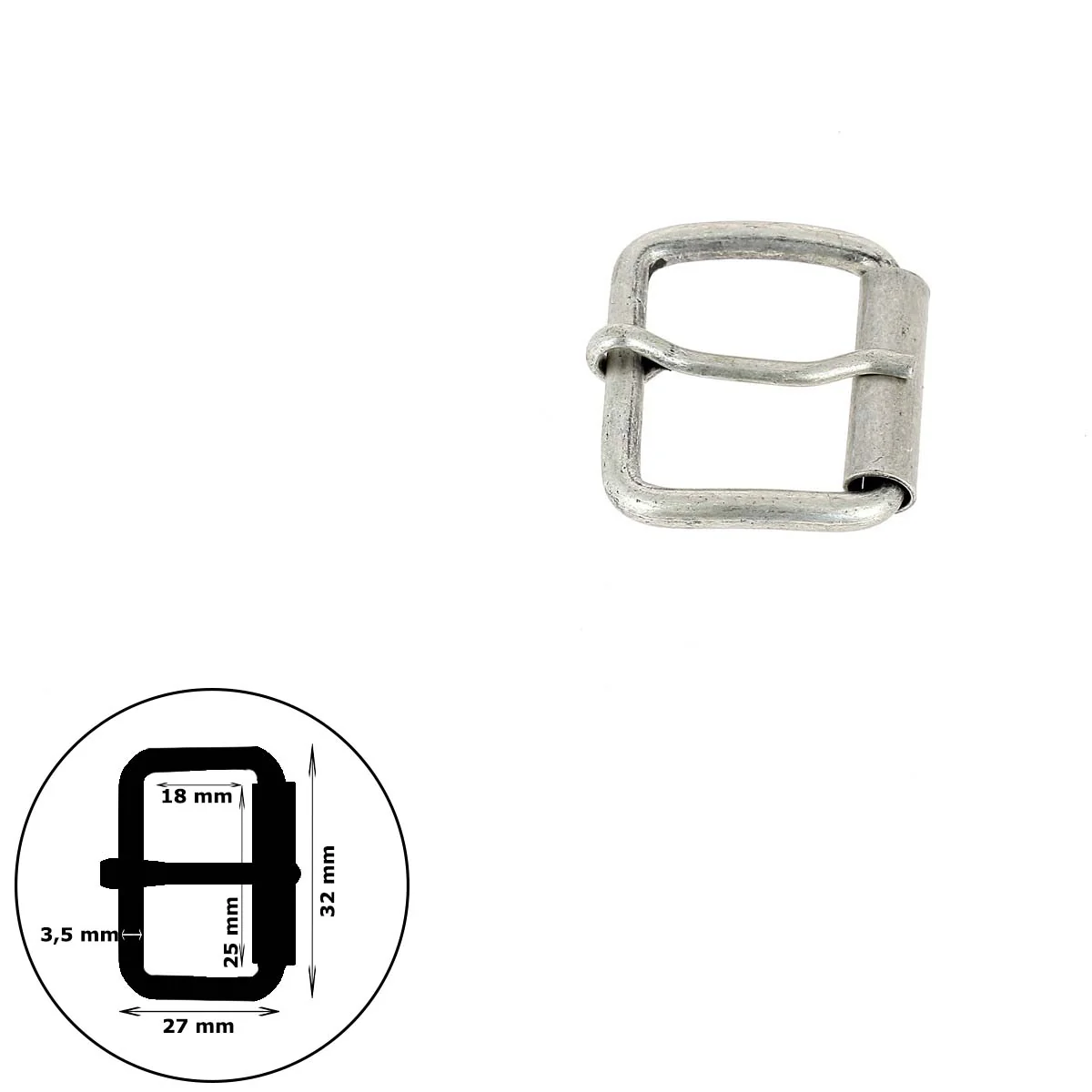 Boucle de ceinture en fil rond à rouleau BAO - Image 6