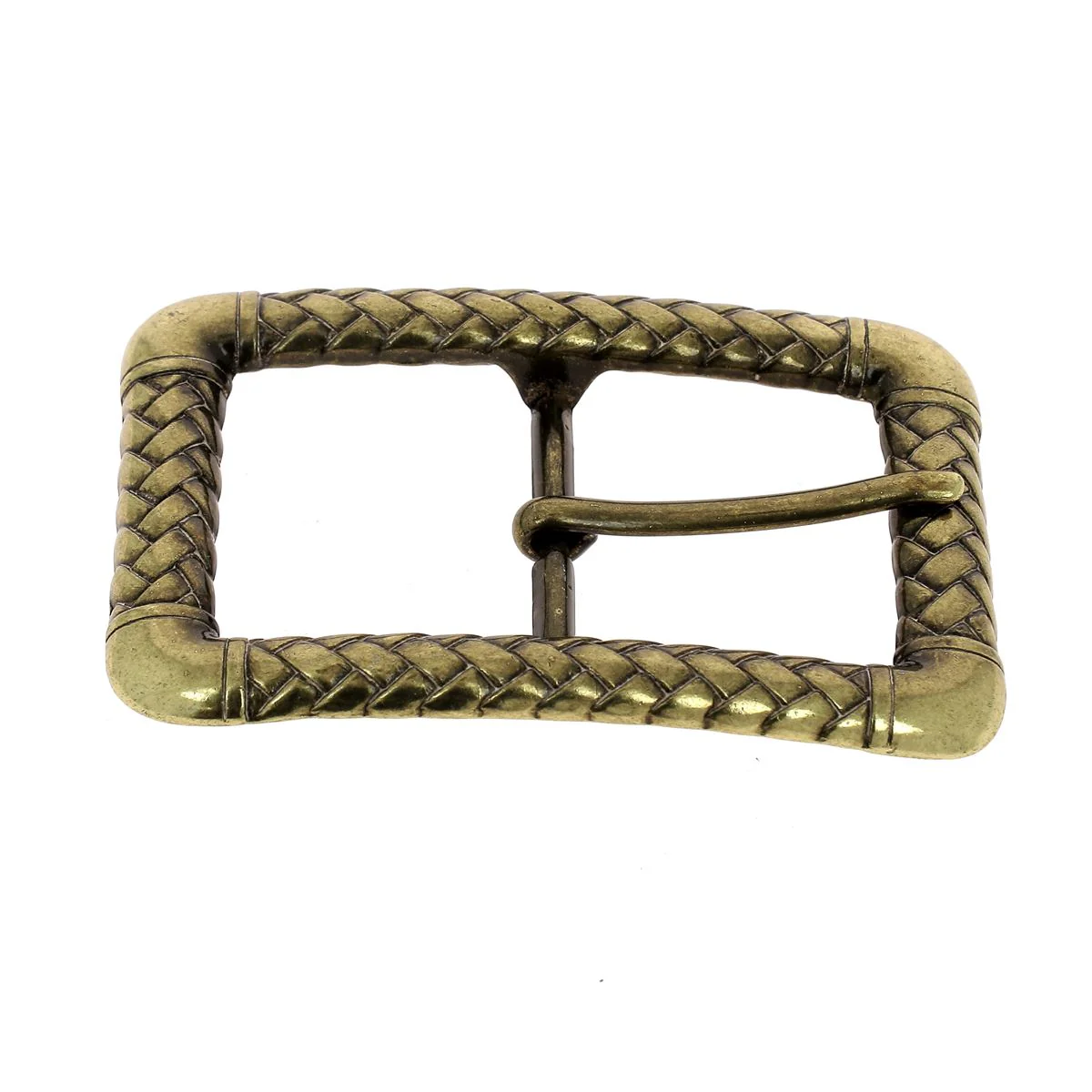 Boucle de ceinture double WAL - LAITON SATINÉ - 35mm