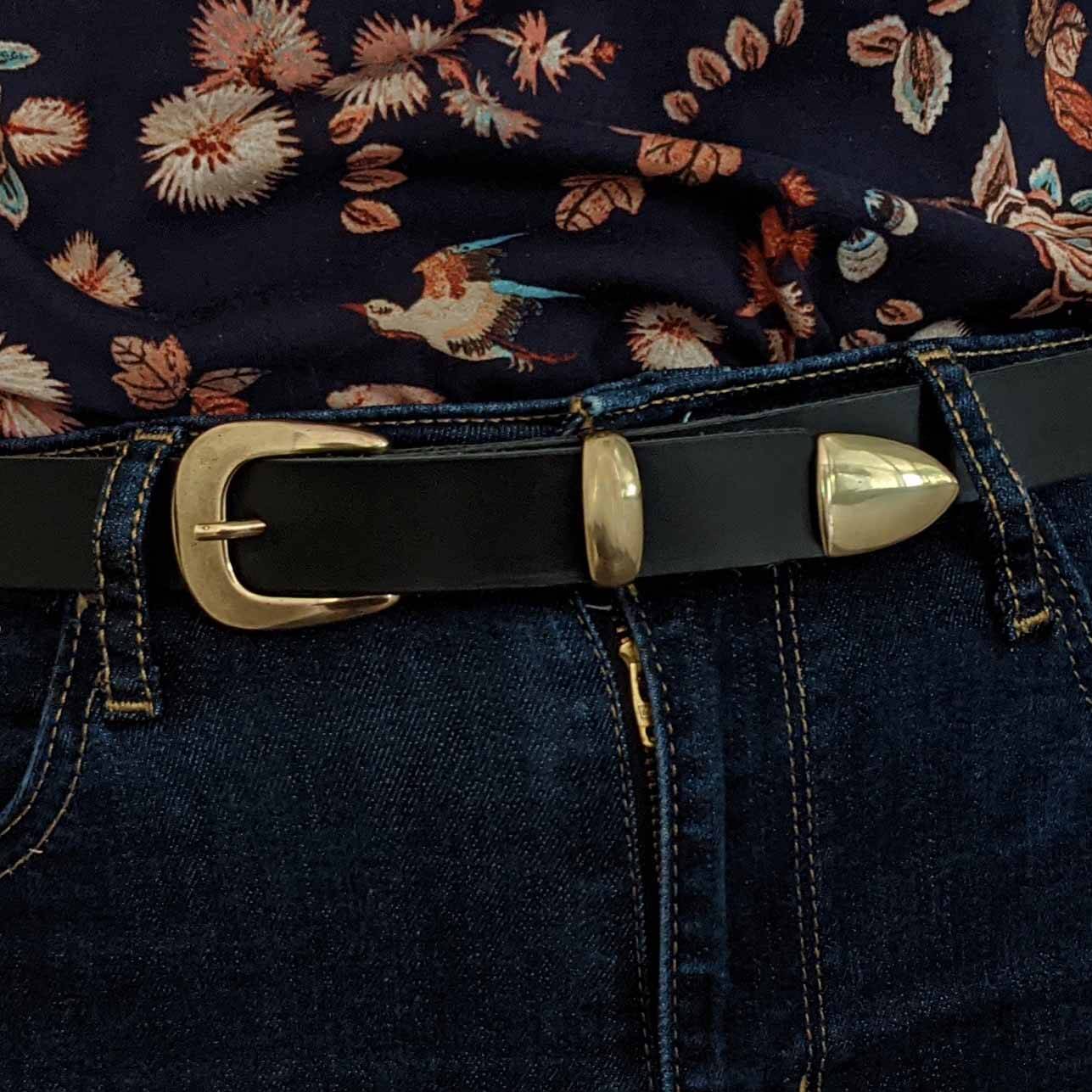 Boucle de ceinture mexicaine TAM - LAITON VIEILLI - 25mm - Image 2