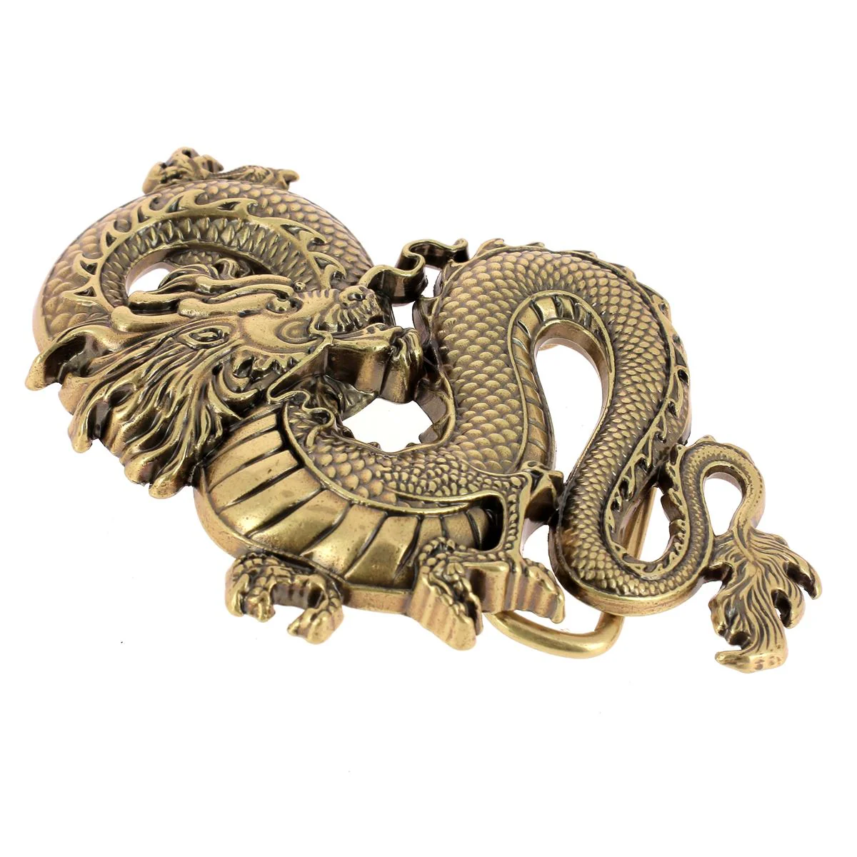Boucle de ceinturon dragon - RYU - LAITON SATINÉ 40mm