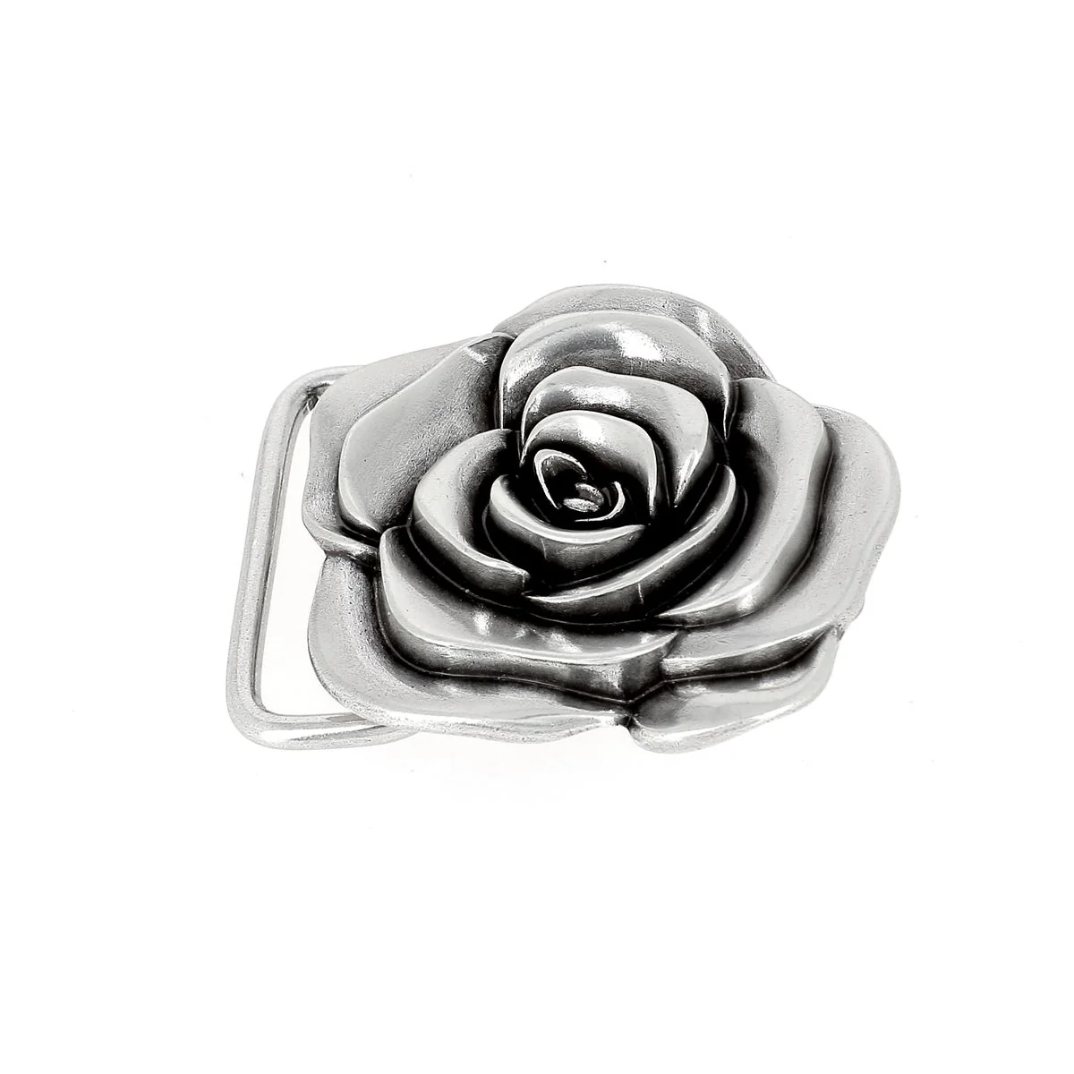Boucle de ceinturon rose - SEE - ARGENT VIEILLI
