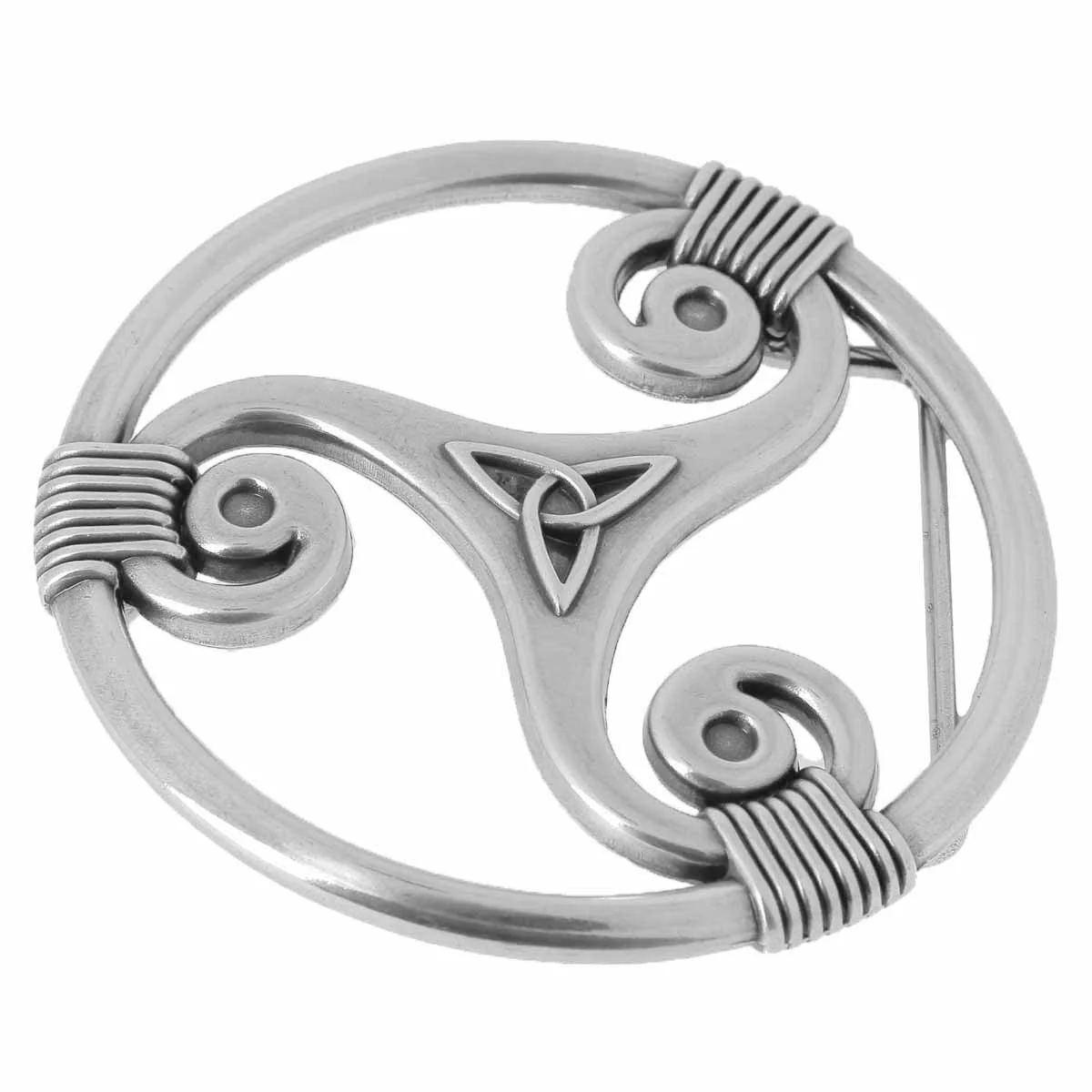 Boucle de ceinturon triskèle - TRI - ARGENT VIEILLI - 40mm