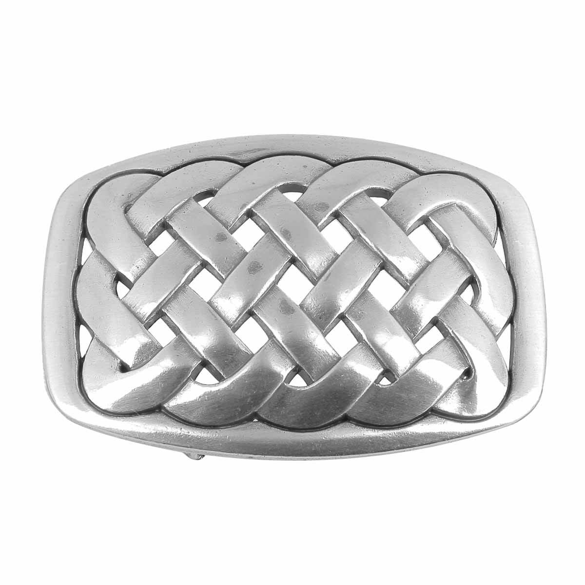 Boucle de ceinturon noeud celtique - EWA - ARGENT VIEILLI - 25 mm