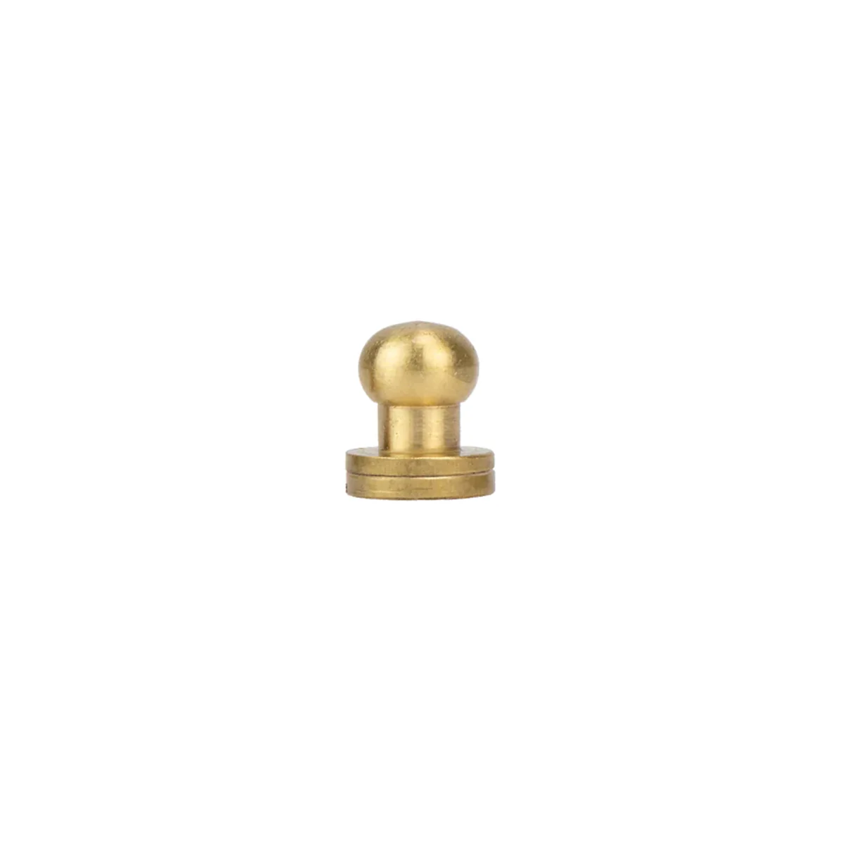 Bouton de col court C80 100% laiton - Boule 8mm avec vis 3x7mm - 11311