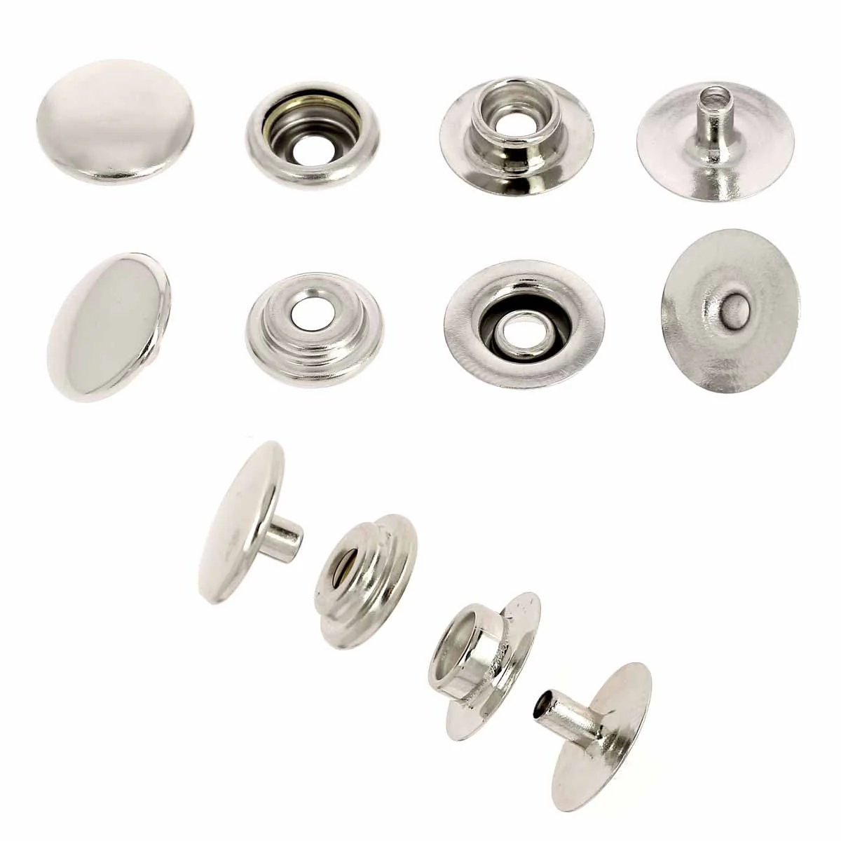 Lot de boutons pression FORT en laiton - LINE 20 : 12.5mm - Osborne - Image 5